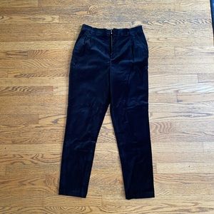 & Other Stories Black Velvet Trouser Pants. Size 8.